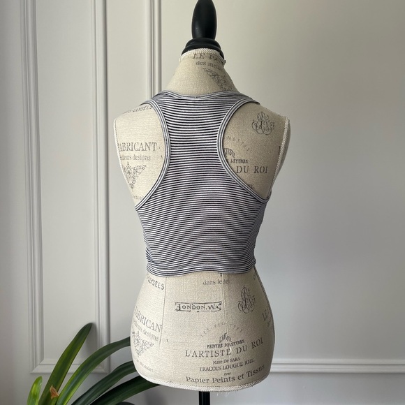 Garage Striped Black and White cropped Tank Top - Picture 4 of 6